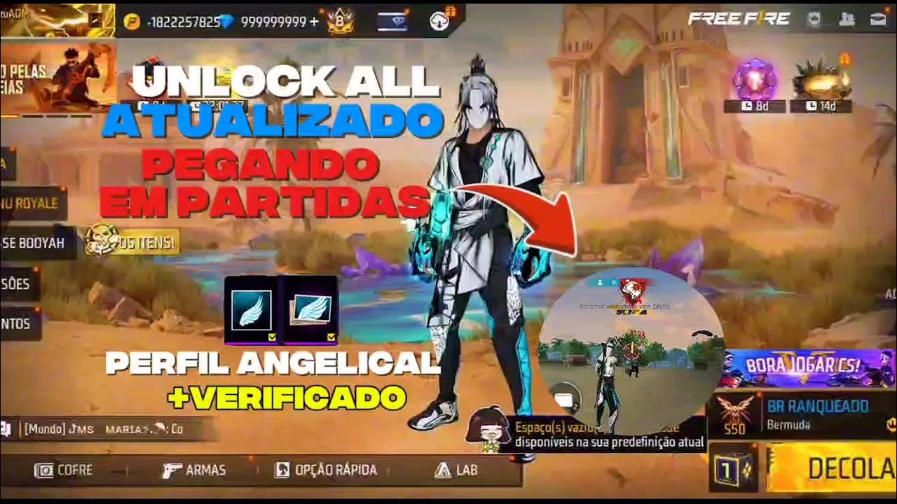 UNLOCK ALL PEGANDO NAS PARTIDAS E CONTANDO DANO NOS INIMIGOS!!!!! ATUALIZAÇÃO INSANA🤯