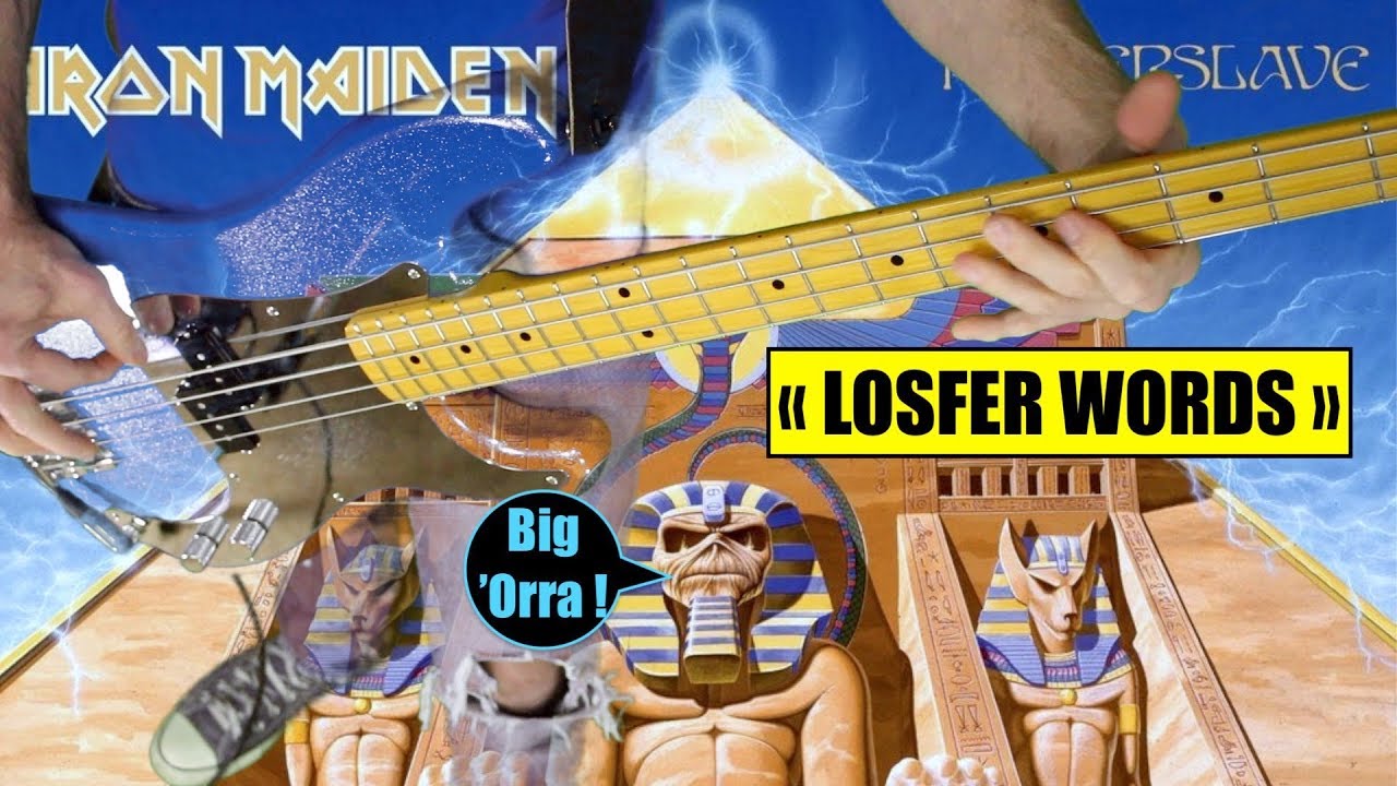 LOSFER WORDS big'orra, Bass Cover, Iron Maiden, with genuine drums!