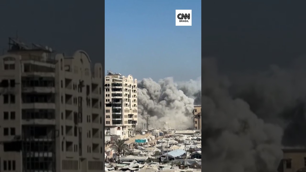 Ataque a&eacute;reo de Israel destr&oacute;i pr&eacute;dio na Cidade de Gaza