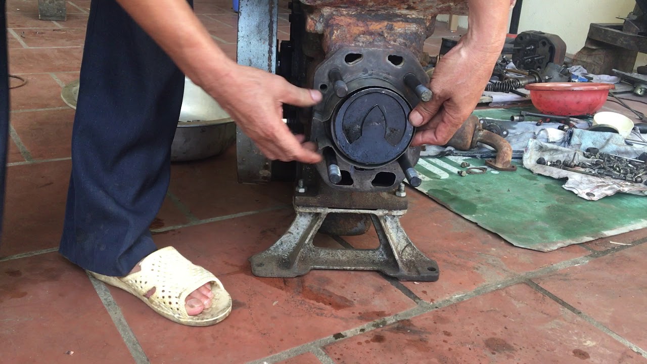 Lắp ráp piston ,thanh truyền/Máy d15/ SON HAI.