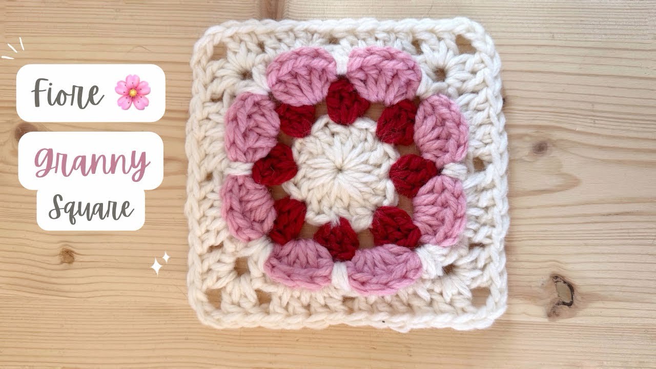 Solo punti base per questa granny square floreale spettacolare 🌸 facile uncinetto