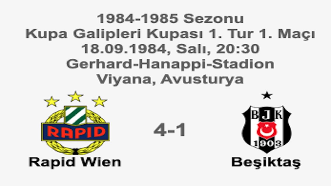 Rapid Wien 4-1 Beşiktaş 18.09.1984 - 1984-1985 UEFA Cup Winners' Cup 1st Round 1st Leg