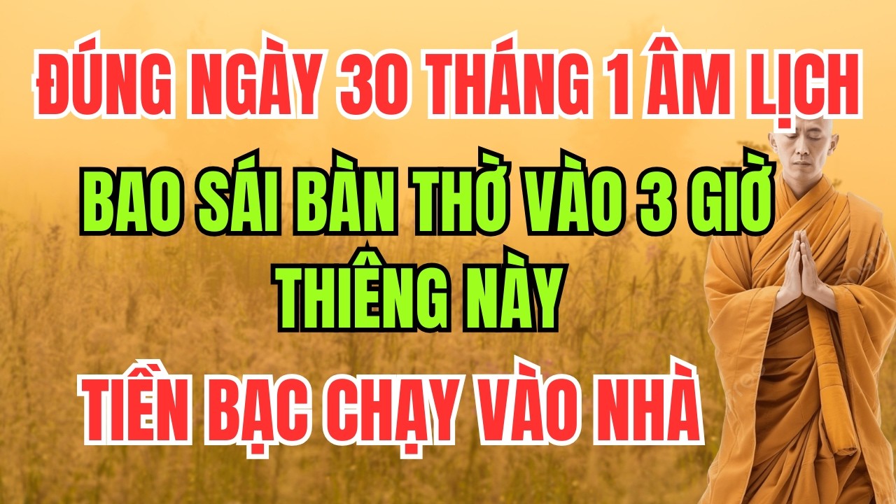 ĐÚNG NGÀY 30 THÁNG 1 ÂM LỊCH: BAO SÁI BÀN THỜ VÀO 3 GIỜ THIÊNG NÀY – TIỀN BẠC CHẠY VÀO NHÀ
