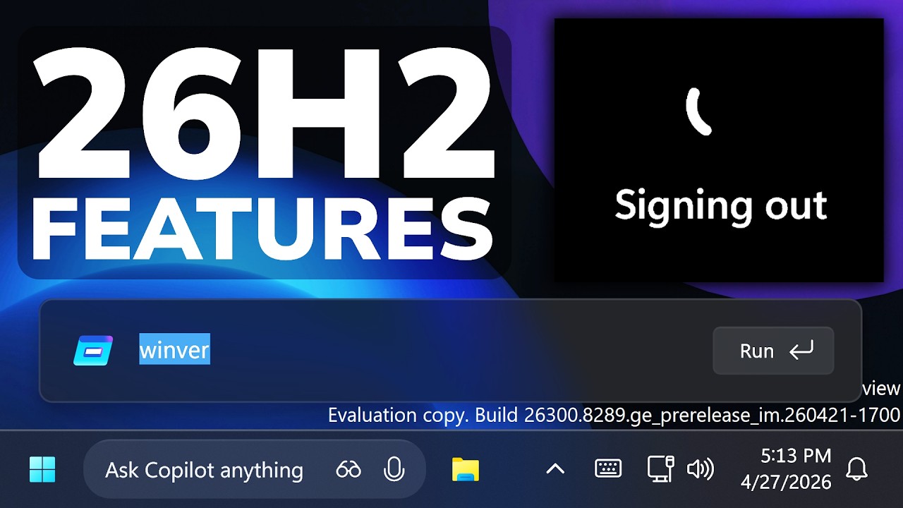 Включите новые функции Windows 11 26H2 &mdash; новую анимацию запуска, диалоговое окно &laquo;Выполнить&raquo; и фу...