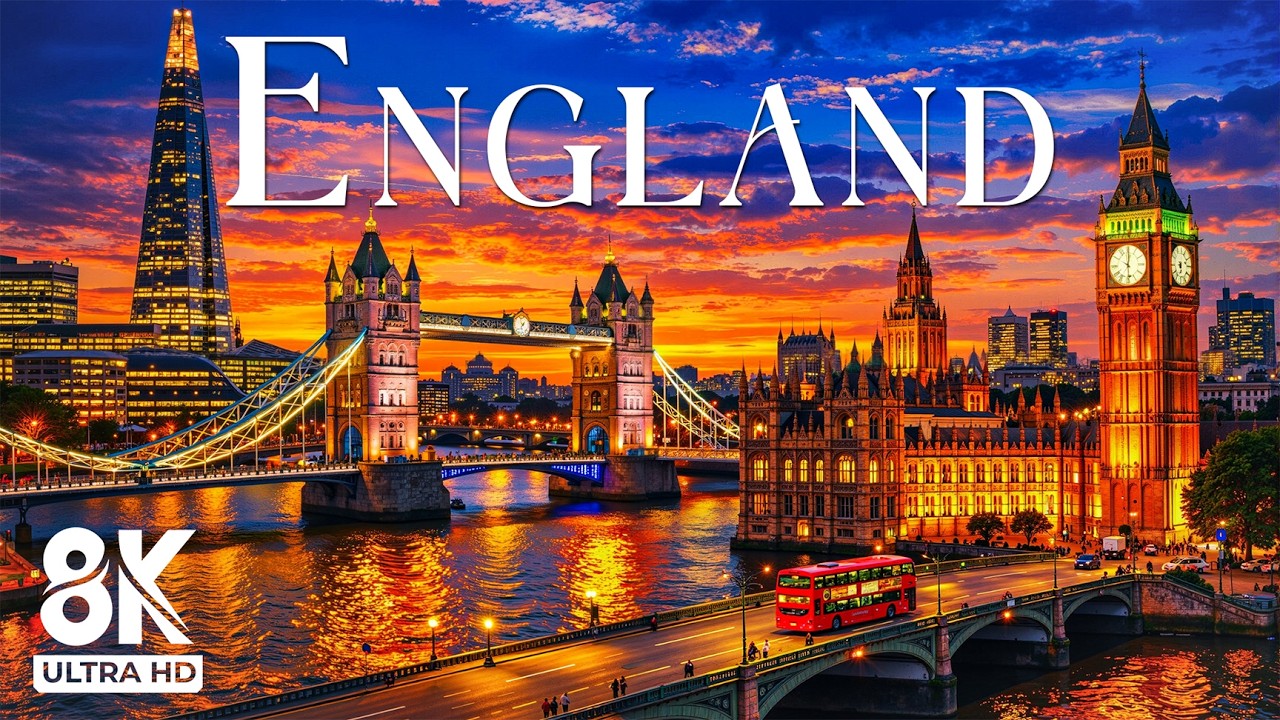 ENGLAND (8K UHD) - Soothing Music Along With Beautiful Nature Video - 8K Video Ultra HD