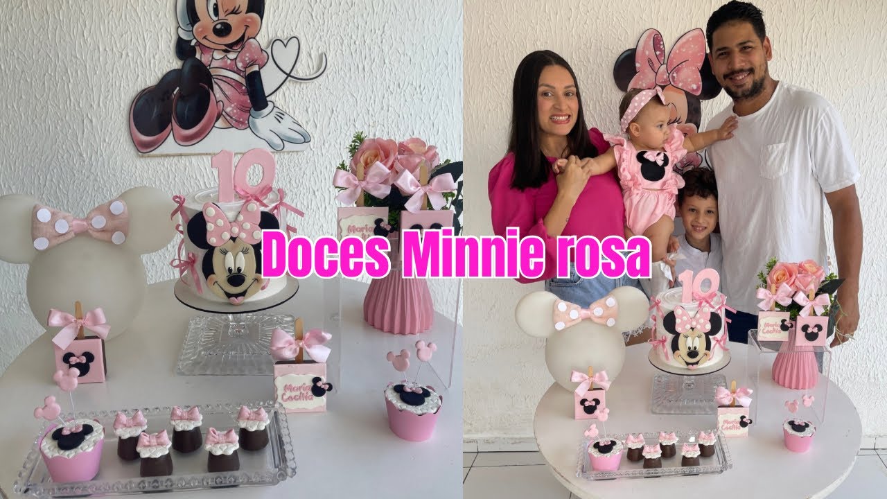 Doces MINNIE ROSA- mesversario 10 de Maria Cecília -apliquei pasta no chantilly 🔥