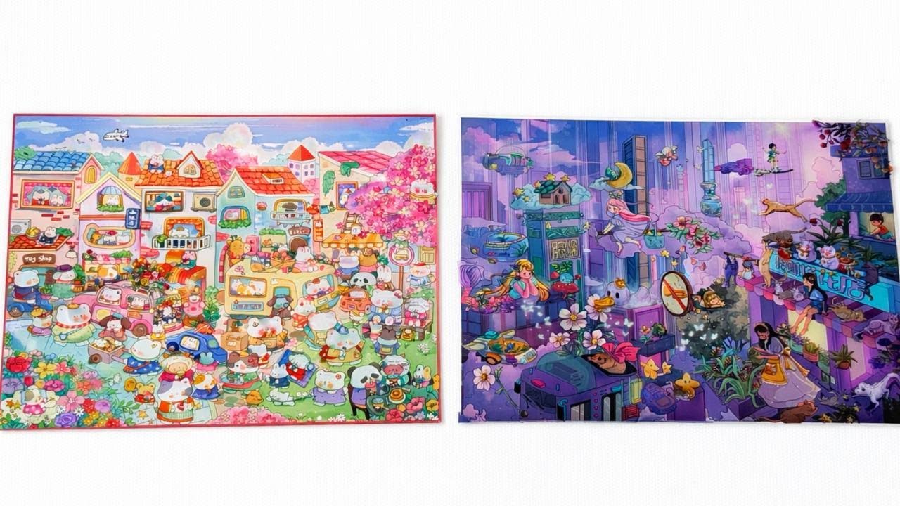 [ASMR]Scene sticker diy ultra-long collection Animal Street & Fairy night