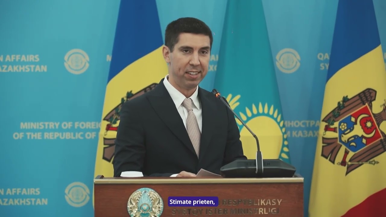 Declarații de presă susținute de ministrul Mihai Popșoi și omologul kazah, Murat Nurtleu