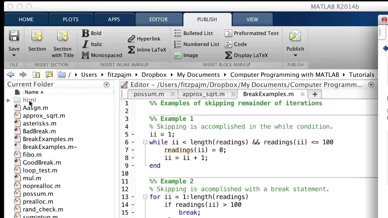 Lesson 6.3: Break-statement in MATLAB