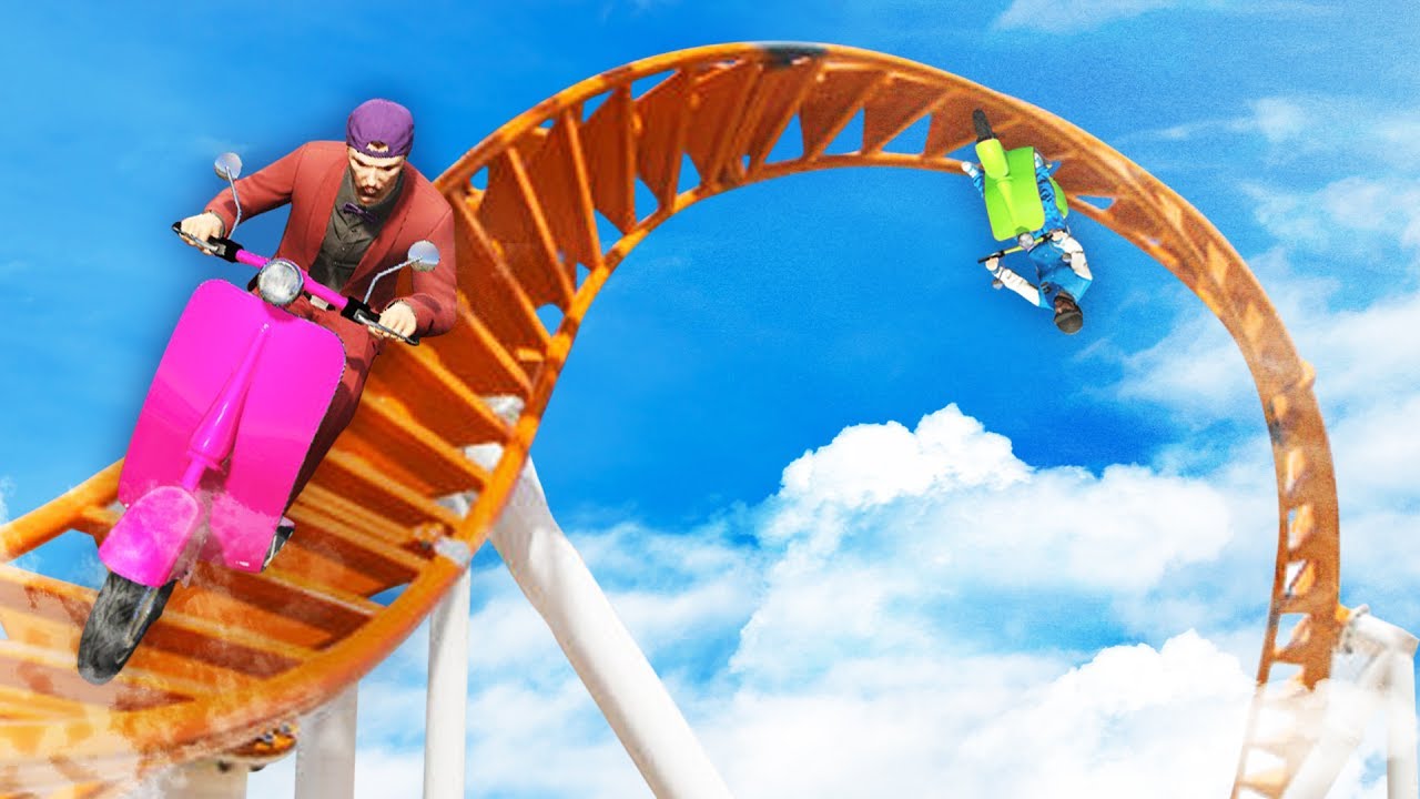 EPIC MOTORBIKE ROLLER COASTER! (GTA 5 Funny Moments)