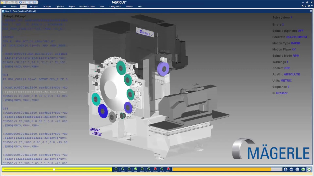 M&auml;gerle Grinder-Dressing CNC Simulation with VERICUT