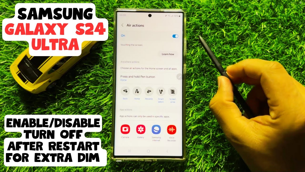 How to Enable/Disable Turn Off After Restart For Extra Dim Samsung Galaxy S24 Ultra