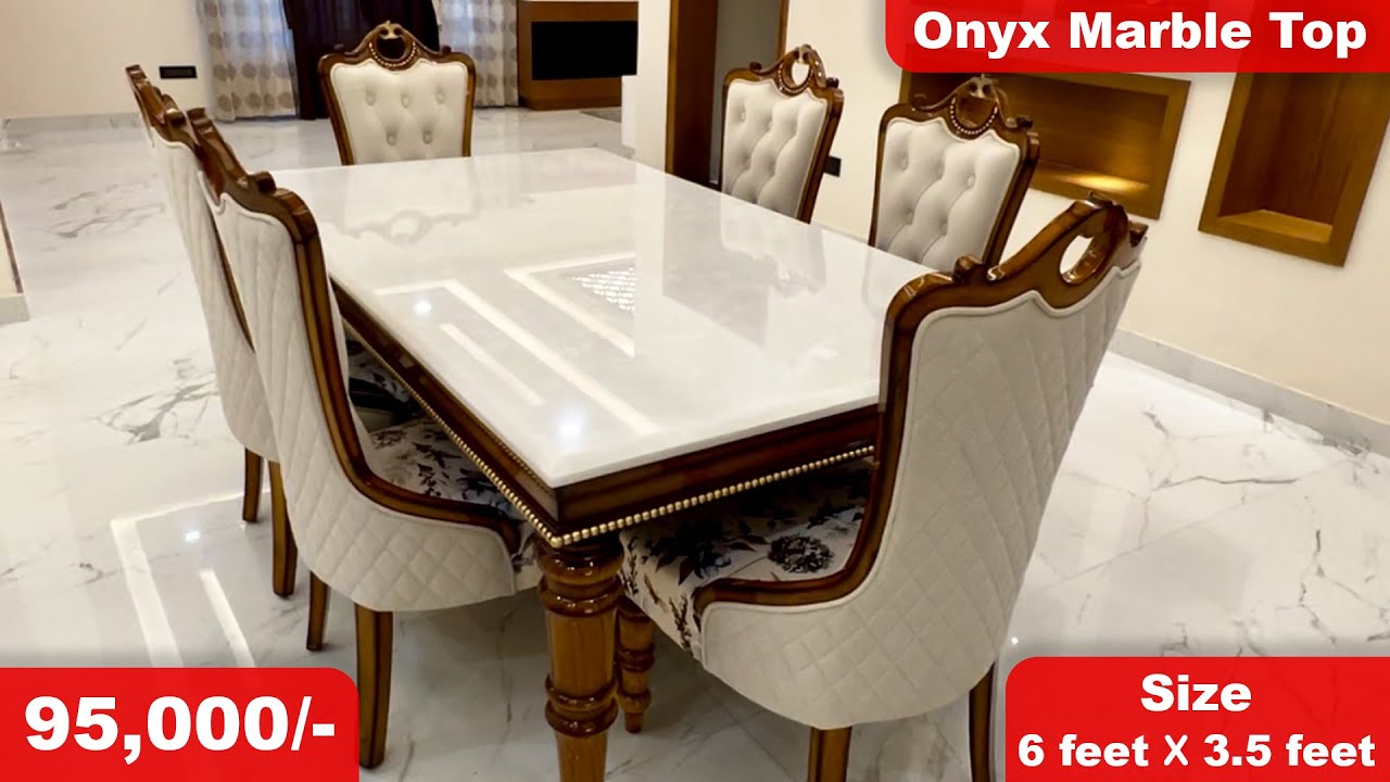 Royal Design of Beautiful Dining Table with Onyx MarbleTop : Elevating Your Dining Experience
