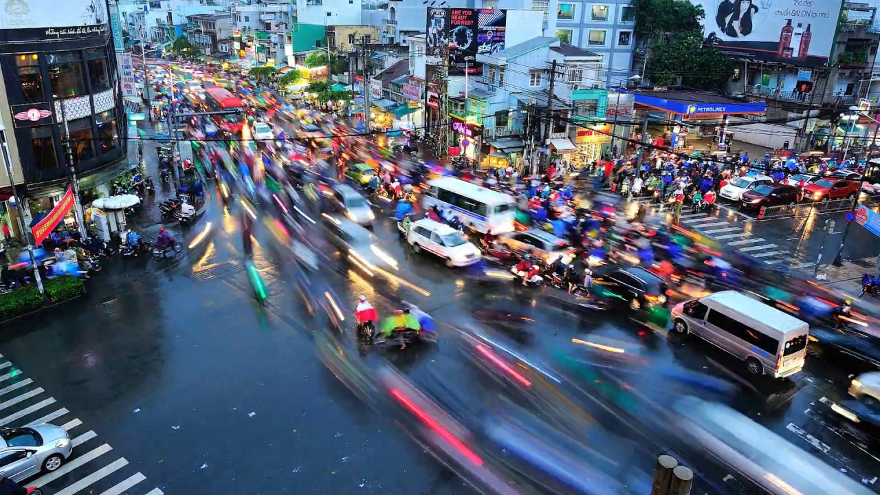 Rush hour traffic in Saigon, Vietnam