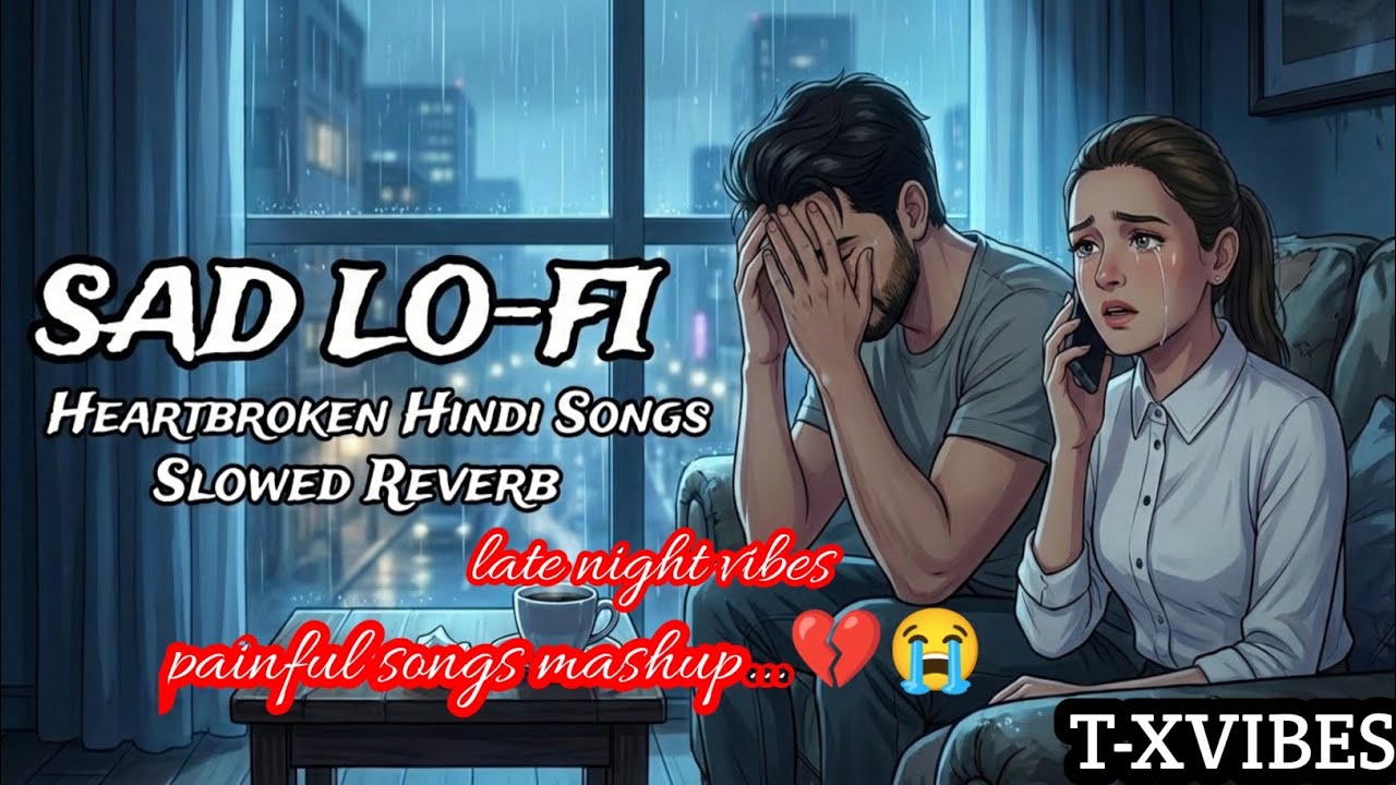 Sad Lo-Fi 💔 | Heartbroken Hindi Songs | Slowed Reverb | Late Night Vibes | Painful Mashup | T-XVibes