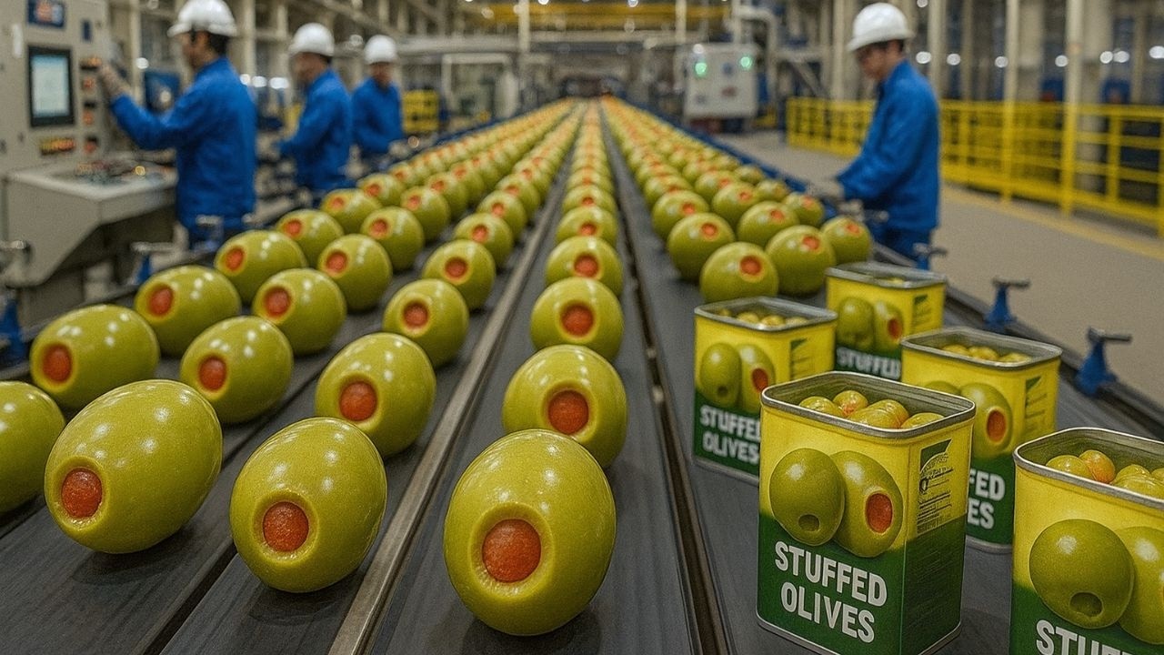 &iquest;C&oacute;mo Se Hacen Las Aceitunas Rellenas? [Proceso En F&aacute;brica]