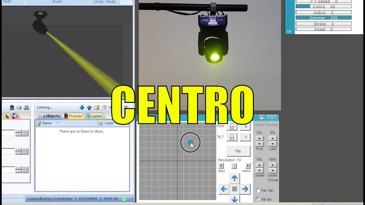 Freestyler: Centro de X vs Realidad vs 3D (cabezal móvil)