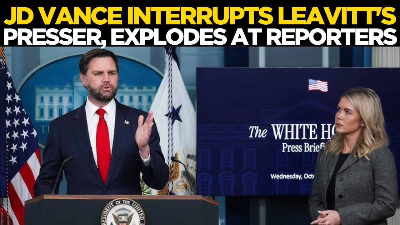 LIVE: JD Vance UNEXPECTED Entry Into Karoline Leavitt’s Presser; ‘Stop This Bullsh*t…’ | Trump News