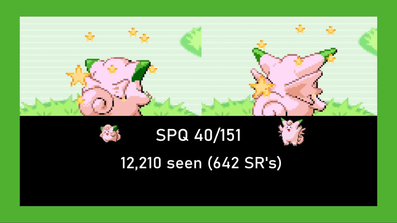 (SPQ 40/151) Shiny Clefairy after 12,210 seen / 642 SR's in FireRed!