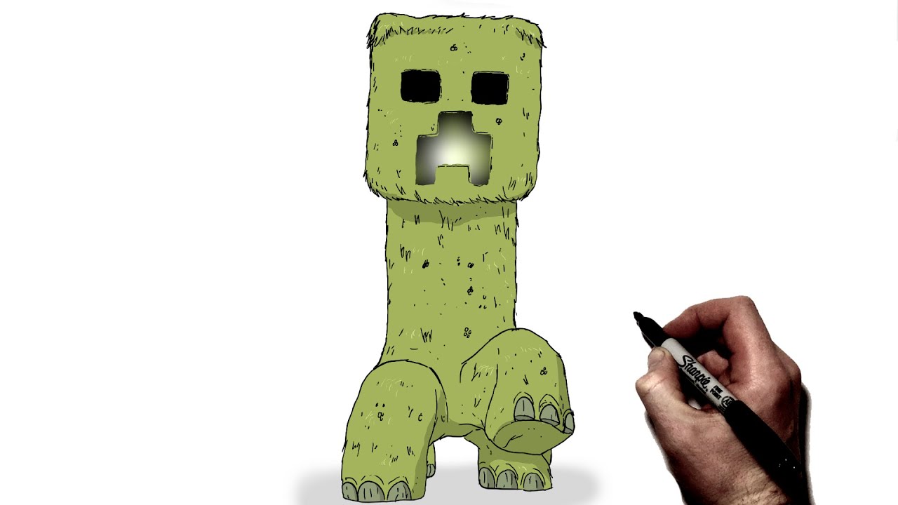 How To Draw A Creeper | Step By Step | Minecraft Movie
