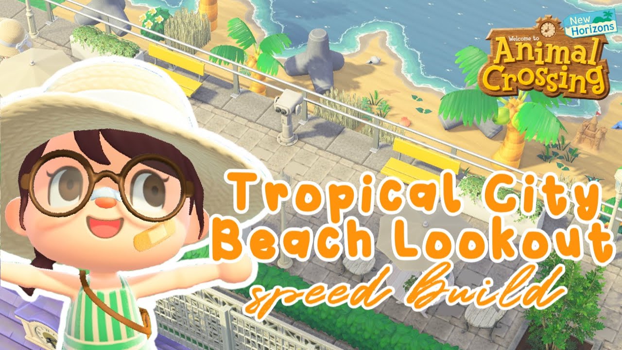 TROPICAL CITY Beach Lookout! Speed Build | Animal Crossing New Horizons