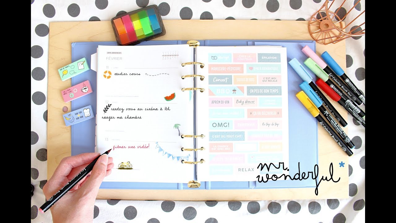 Le SUPER Agenda Mr Wonderful (organisation, autocollant,...)