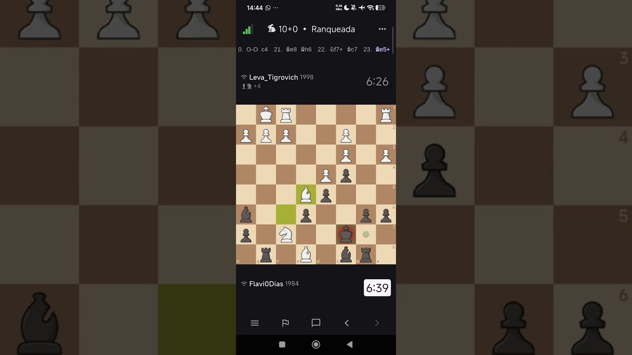 Jogando uma partida Rápida Lichess 