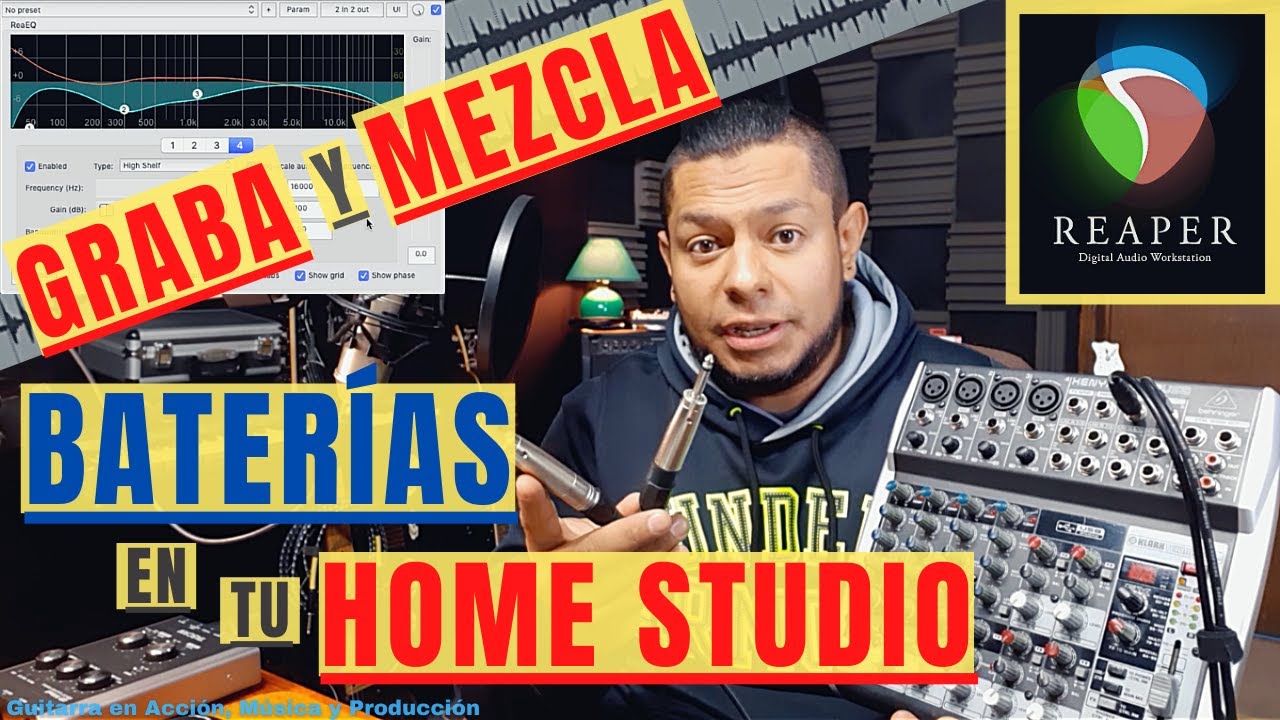 Cómo GRABAR y MEZCLAR 🥁 BATERÍAS | en tu HOME STUDIO | REAPER | INTERFAZ (2 Ch) + Mezcladora