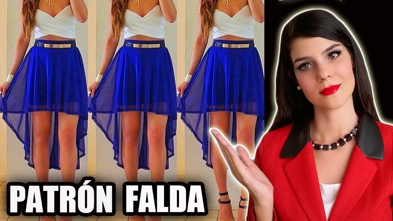 TRAZAR/HACER PATRÓN  Y MOLDE FALDA CORTA ADELANTE Y LARGA ATRÁS/ FALDA CIRCULAR ASIMÉTRICA - MariG