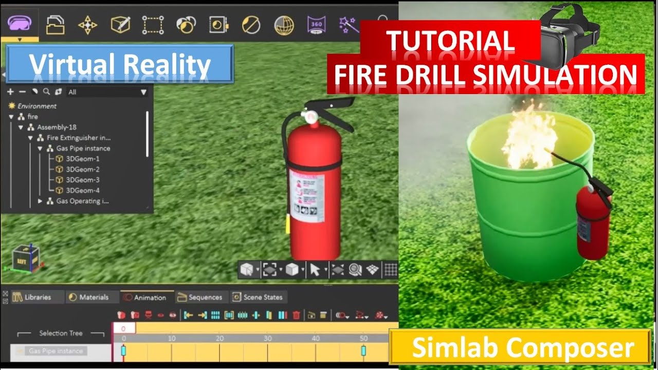 Simlab Composer: Tutorial fire drill simulation VR
