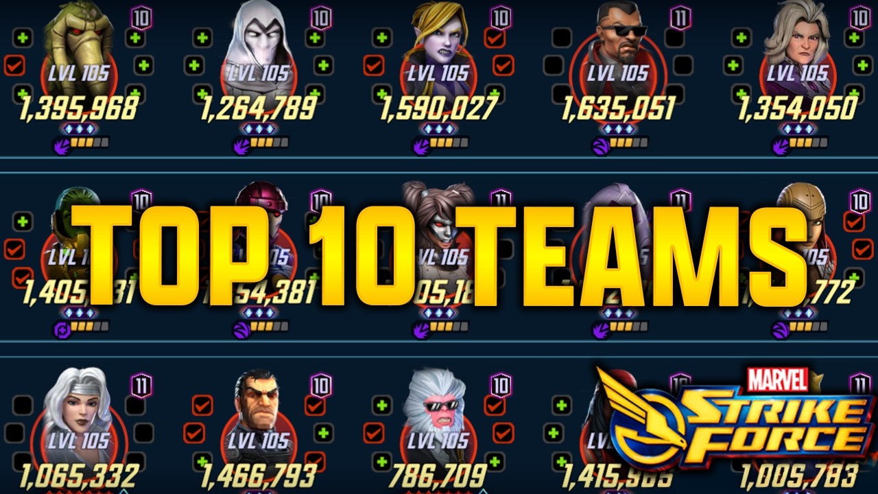 ТОП-10 КОМАНД MARVEL Strike Force — МАЙ 2025