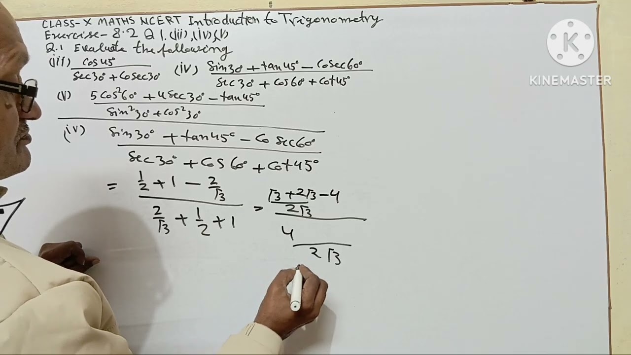Class X Maths NCERT  Introduction to Trigonometry Exercise 8.2 Q.1(iii),(iv),(v)