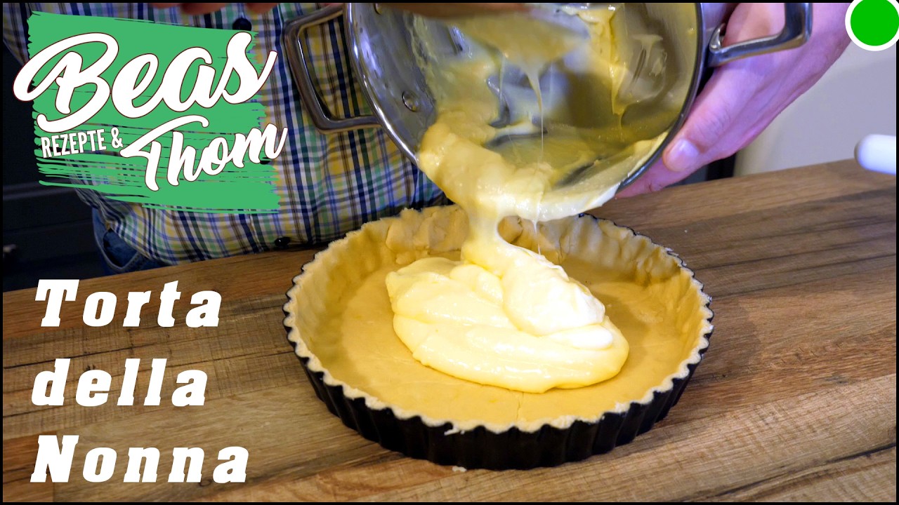 Torta della Nonna ein italienischer Klassiker - Vanillecreme Kuchen