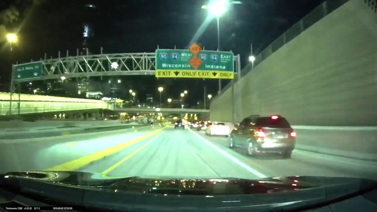 Dashcam Drive: Chicago Area Expressways at Night