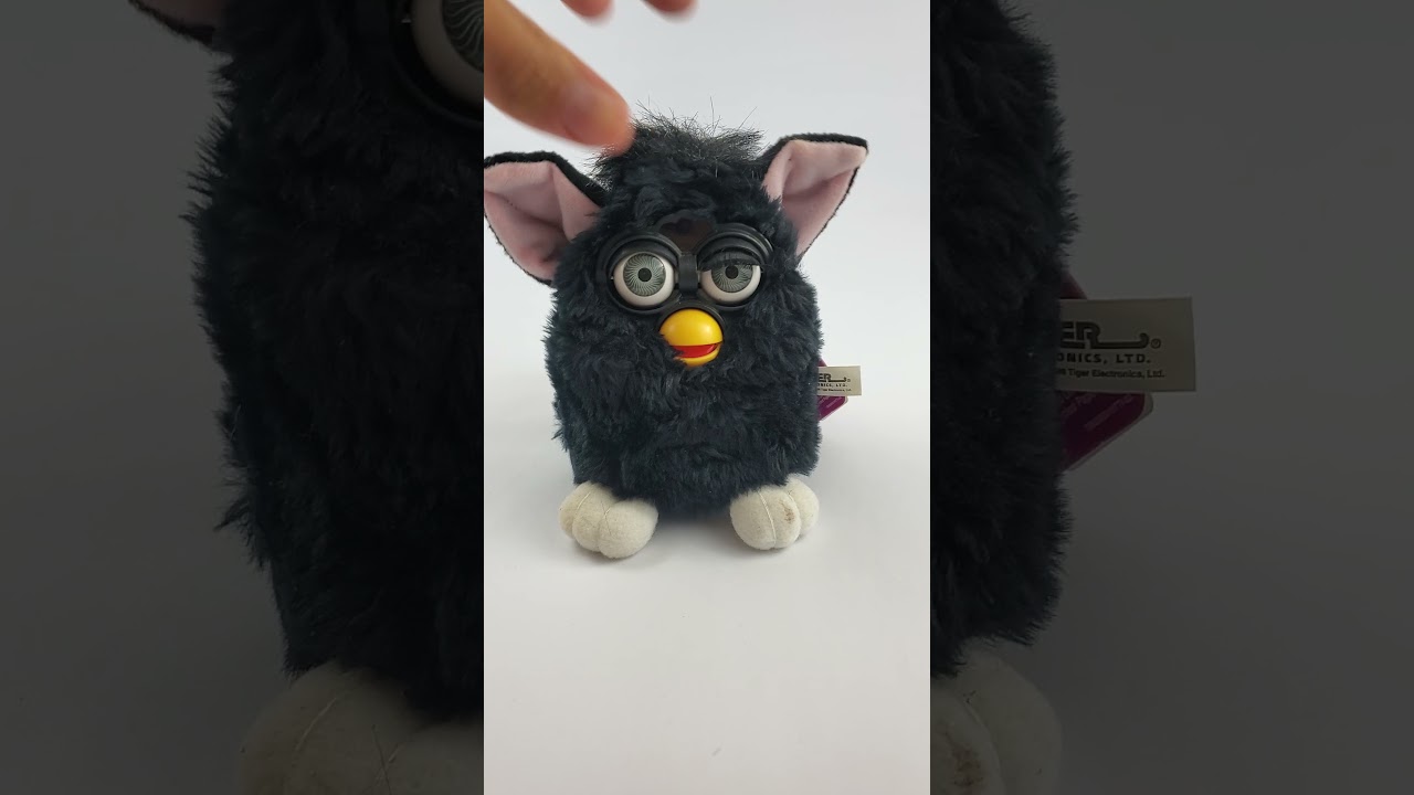 Vintage 1998 Electronic Furby Black Blue Eyes White Feet Model 70-800 Ebay Demo