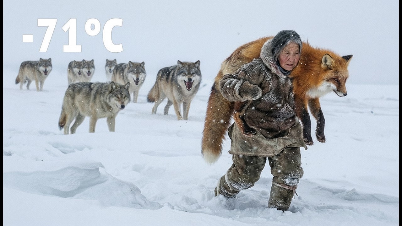 A 90-Year-Old Woman Faces 1,000 Wolves to Protect Her Bison Herd in −71°C | Siberia, -71°C