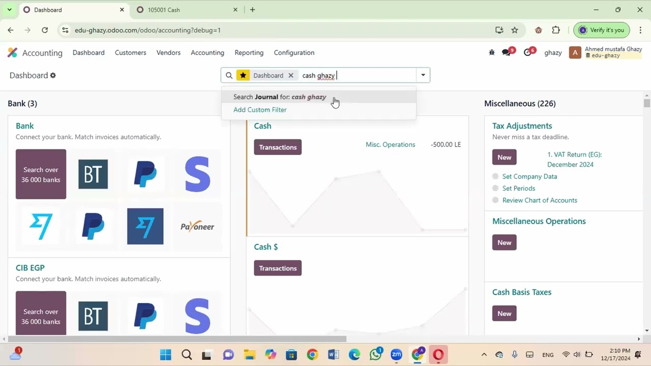 Odoo v18 | Accounting Module (End User ) Journal Cycle  دفاتر اليوميه