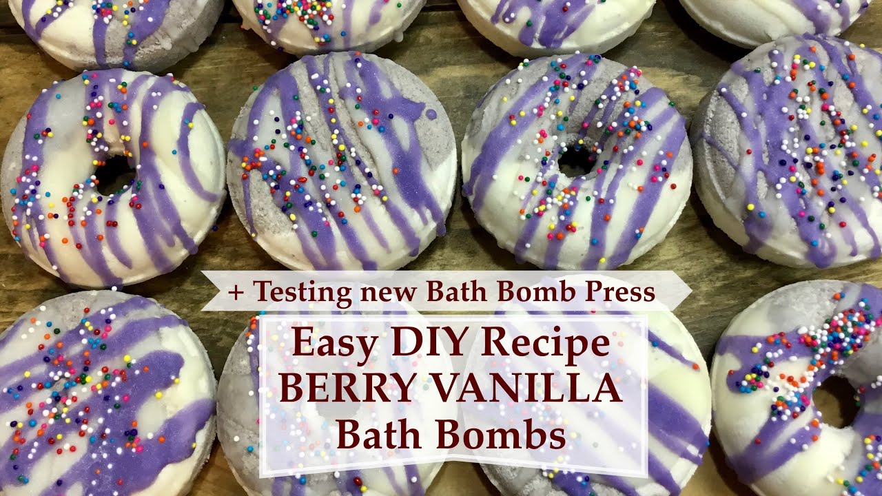 DIY Recipe! BERRY VANILLA Bath Bombs w/ Cocoa Butter Drizzle + Testing New Press | Ellen Ruth Soap