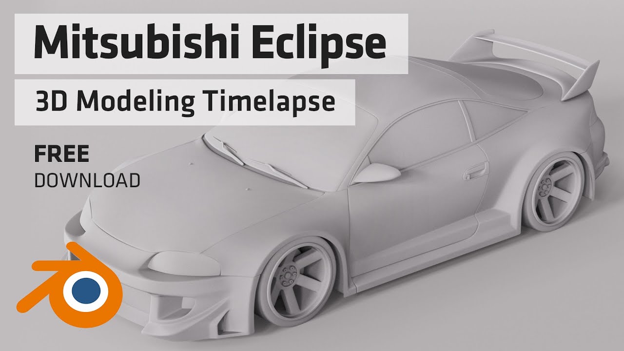 Blender 2.9 Modeling Timelapse (FREE Download) - Mitsubishi Eclipse Custom Widebody