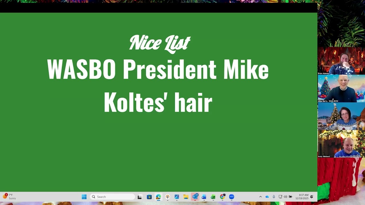 Money Talks WASBO’s Year in Review Holiday Fest!