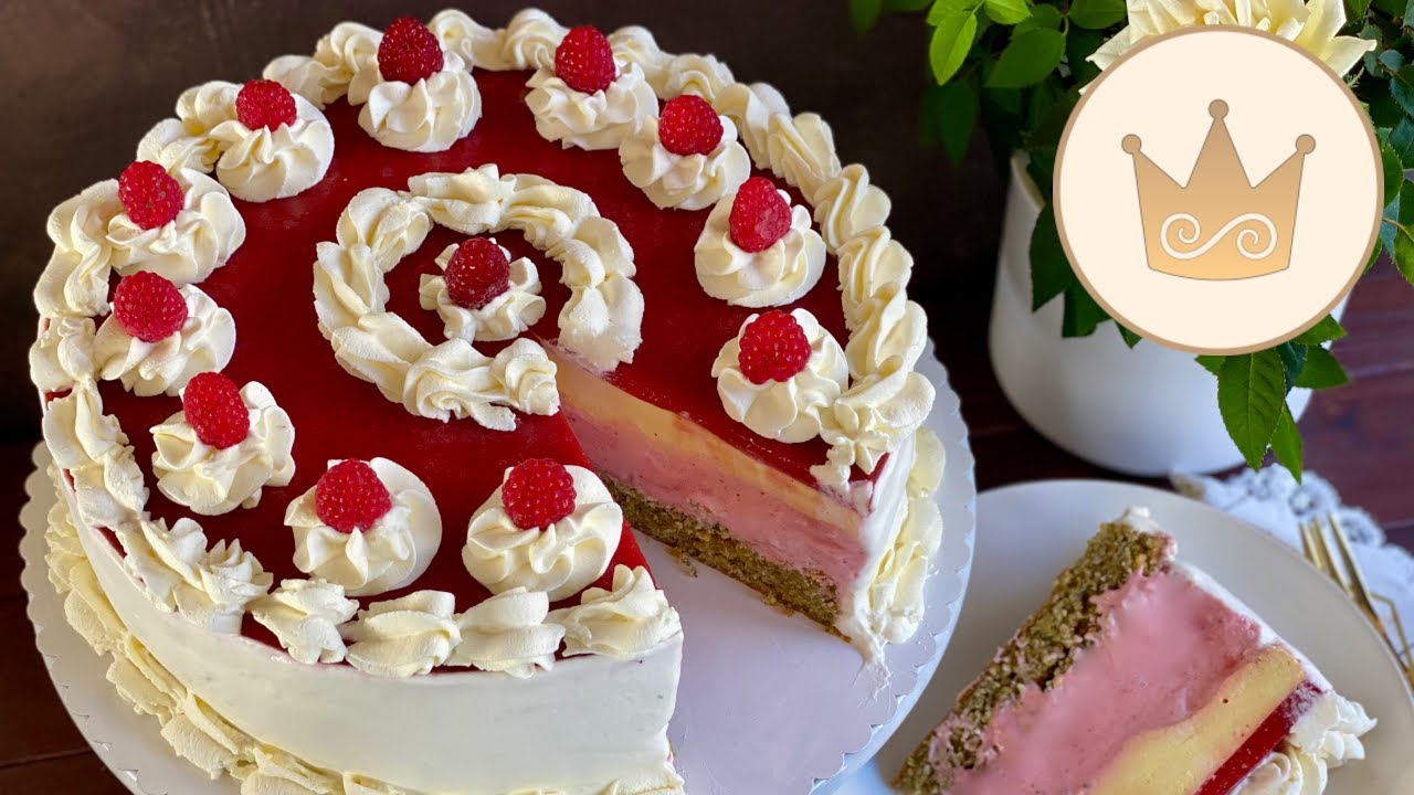 🍓🥭ZARTE ERDBEER-MANGO-MOUSSETORTE MIT PISTAZIENBISKUIT🥭OSTERTORTE 🥭🍓 REZEPT VON SUGARPRINCESS