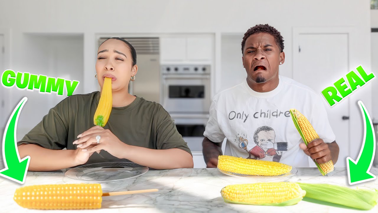 Eating GUMMY Vs REAL Food Challenge!
