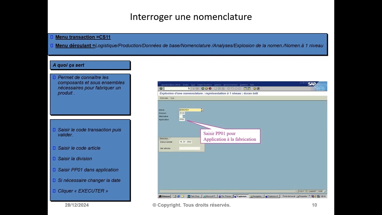 GU SAP R3 CA03 Interrogation production