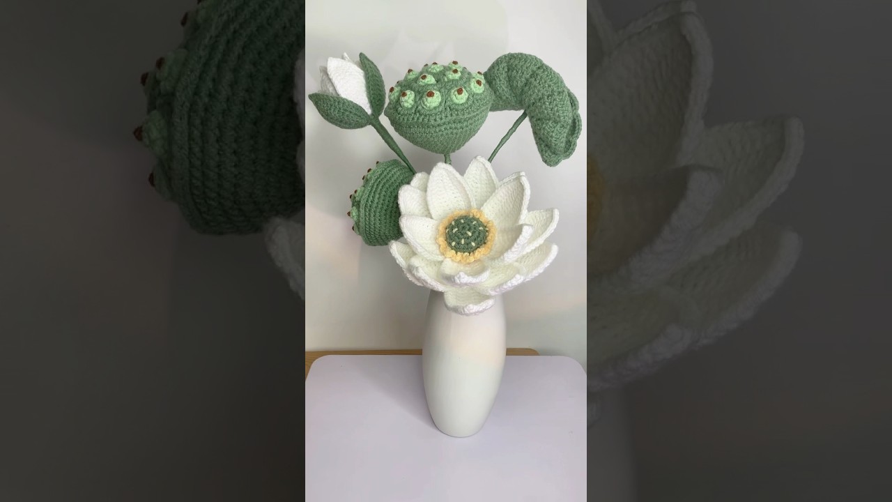 Crochet lotus Seeds-pod | M&oacute;c len đ&agrave;i sen #crochettutorial #crochetlotus #shorts