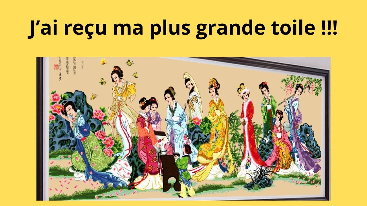 J'ai reçu ma plus grande toile !!! #pointdecroix #crossstitch #unboxing #déballage