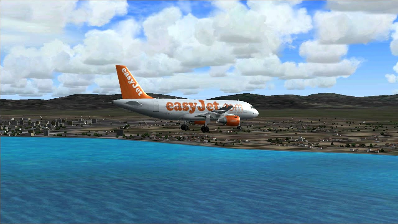 LEPA Landing Airbus A318 EasyJet