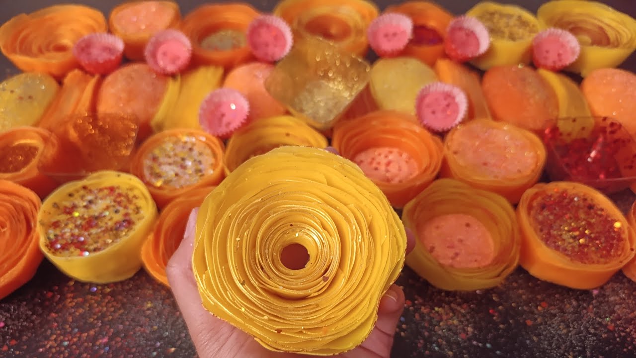 ASMR SOAP cutting & crushing ❤️ soap roses 🧡 surprise boxes 💛 glitter roses 🧡 soap plates 💛