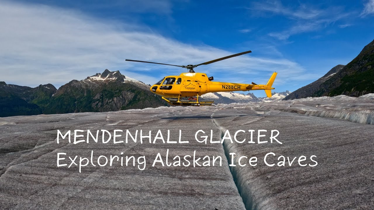 Exploring Mendenhall Glacier Ice Caves by Helicopter + Flying Drone Inside!  Epic Alaskan Adventure