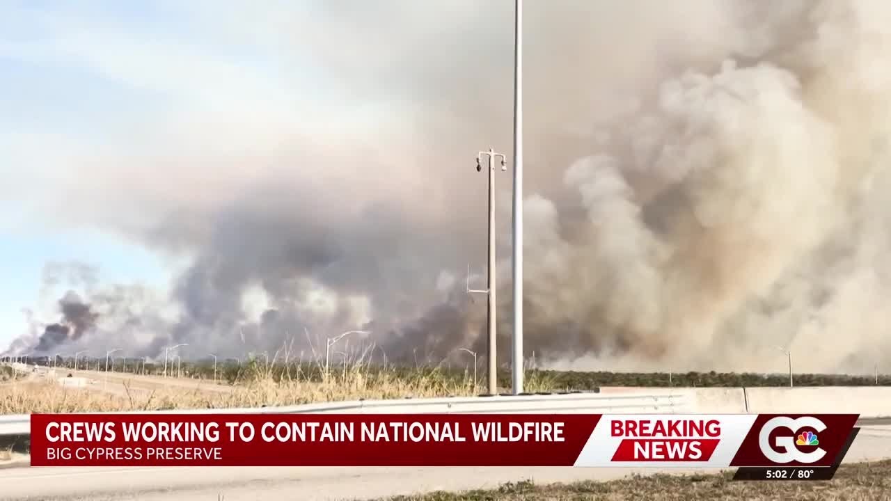 Smoke continues to spread from 30K-acre wildfire in Big Cypress National Preserve