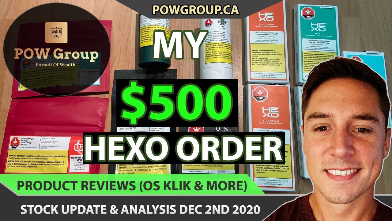 HEXO Corp Product Reviews - My $500 HEXO Order Arrived! OS KLIK TRAINWRECK & MORE! - DEC 2ND 2020